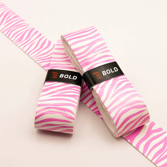 Bold Pink Zebra padel overgrip unrolled