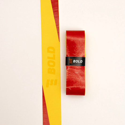 Bold Spanish flag padel overgrip unrolled