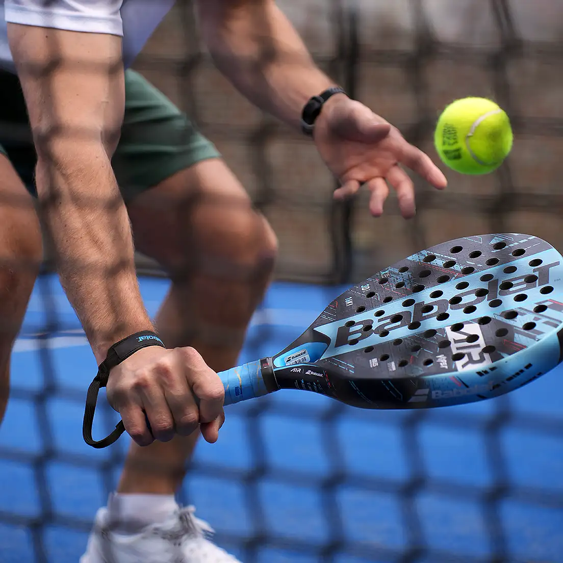 Bold Padel overgrip in action during a padel match, premium performance on court