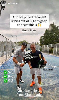 Amazing grip from Bold Padel, Instagram story