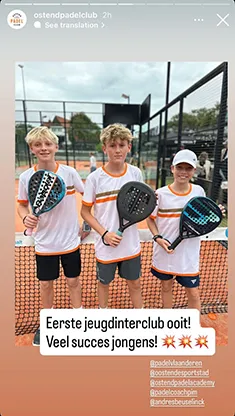 Ostend Padel Club youth team with Bold overgrips