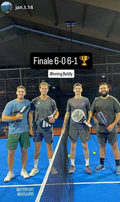 Winning boldly, players celebrating with Bold gear