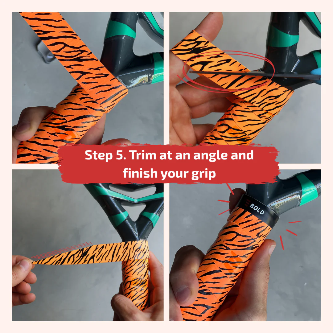 Trimming and finishing the overgrip with tape